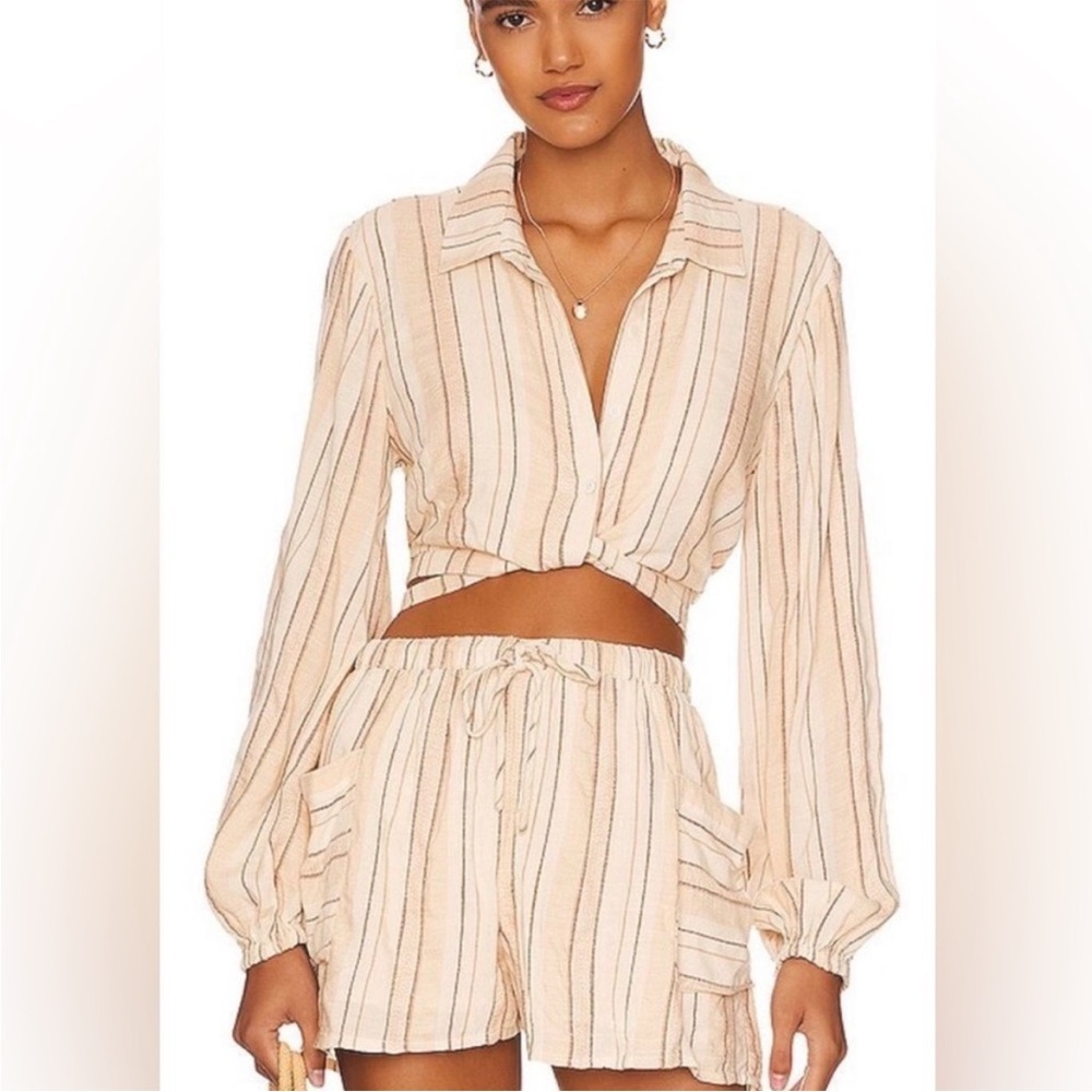 L Space Button Down Crop Top